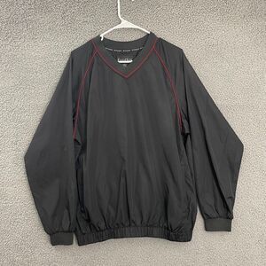 Footjoy FJ Windbreaker Men M Black Golf Performance V-Neck Pullover‎